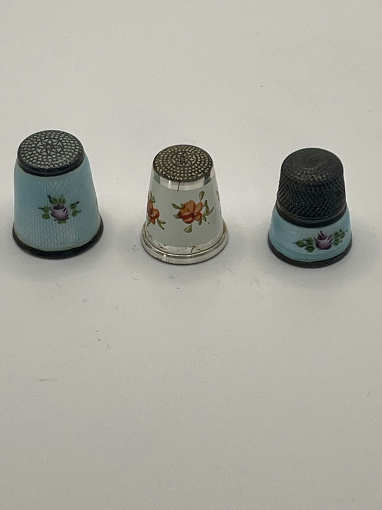 3 Vintage Sterling Thimbles - image 1 of 12