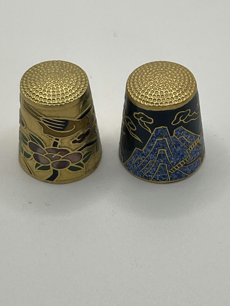 Pair of Decorative Cloisonne Enamel Thimbles - image 3 of 6