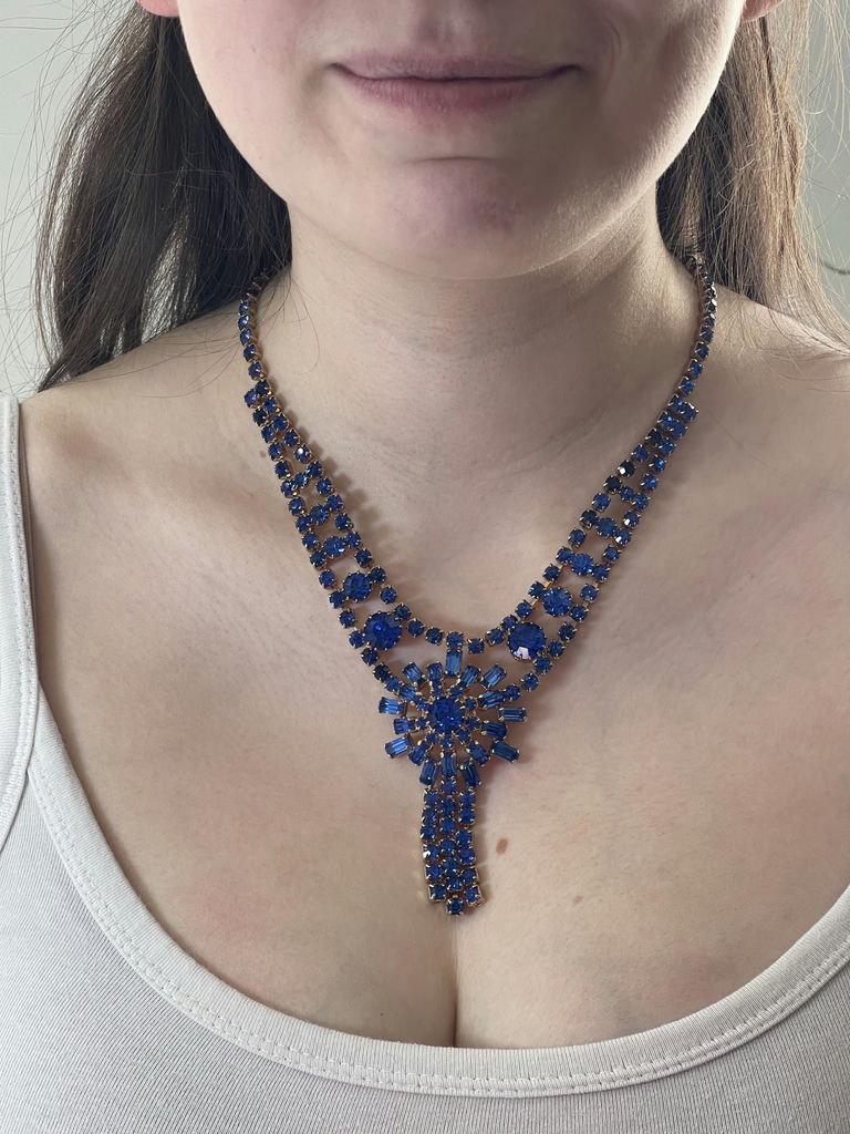 Blue Rhinestone Jewelry Set - image 8 of 15