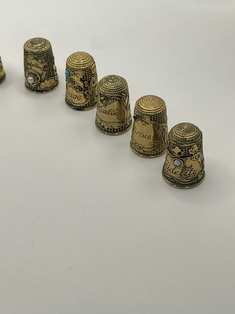 Franklin Mint Victorian Jeweled Sterling Silver Thimbles lot - image 2 of 25