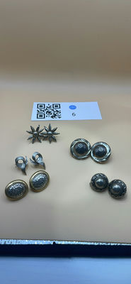 Silver toned clip On Vintage earrings - Image 1 of 10