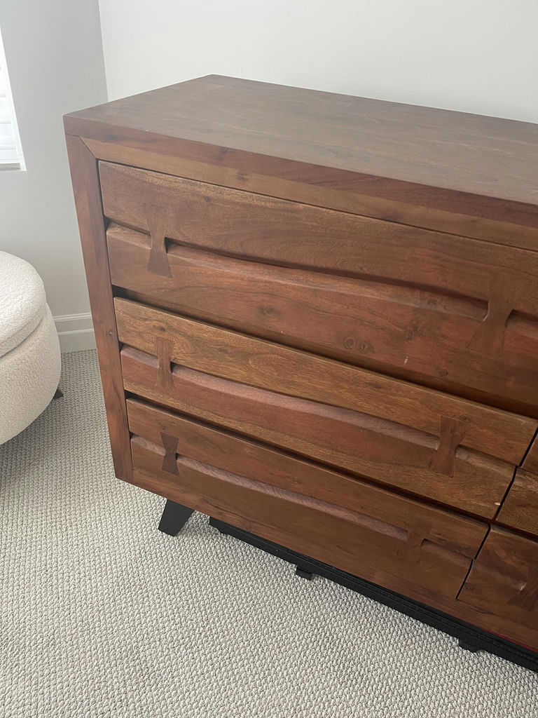 Structube Acacia Wood Dresser 6 Drawers - image 3 of 11