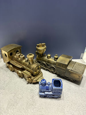 Brass Trains And Toothpick Holder - Image 1 of 15