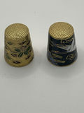 Pair of Decorative Cloisonne Enamel Thimbles - thumbnail 1 of 6