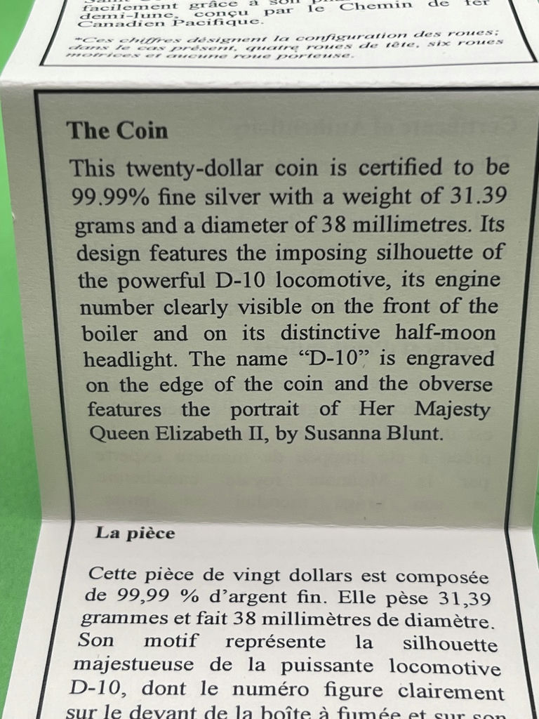 RCM 2011 $20 Fine Silver Coin -D10 - image 7 of 7