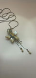 Gold Flower Necklace, Pin And Clip On Earrings - thumbnail 10 of 12