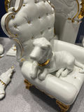 White and Gold Santa Figurine with Fireplace and Armchair Decor Set - thumbnail 9 of 13