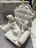White and Gold Santa Figurine with Fireplace and Armchair Decor Set - thumbnail 8 of 13