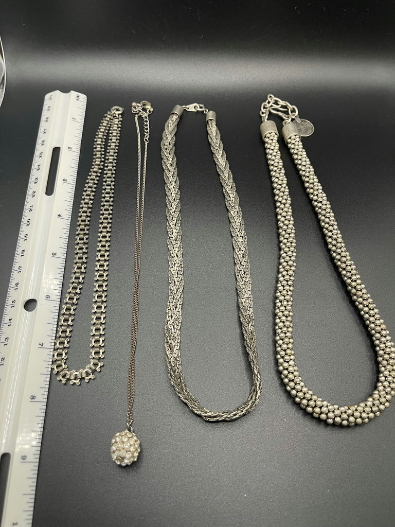4 Silver Necklaces - image 4 of 14