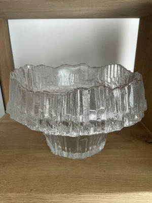Wirkkala Midcentury Textured Glass Pedestal Bowl - Image 1 of 8