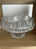 Wirkkala Midcentury Textured Glass Pedestal Bowl - thumbnail 1 of 8