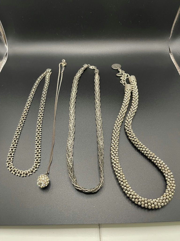 4 Silver Necklaces - image 1 of 14