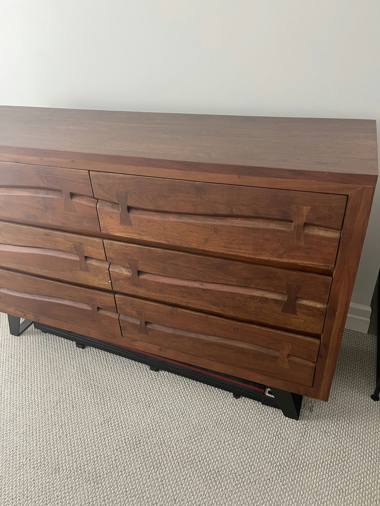 Structube Acacia Wood Dresser 6 Drawers - image 2 of 11