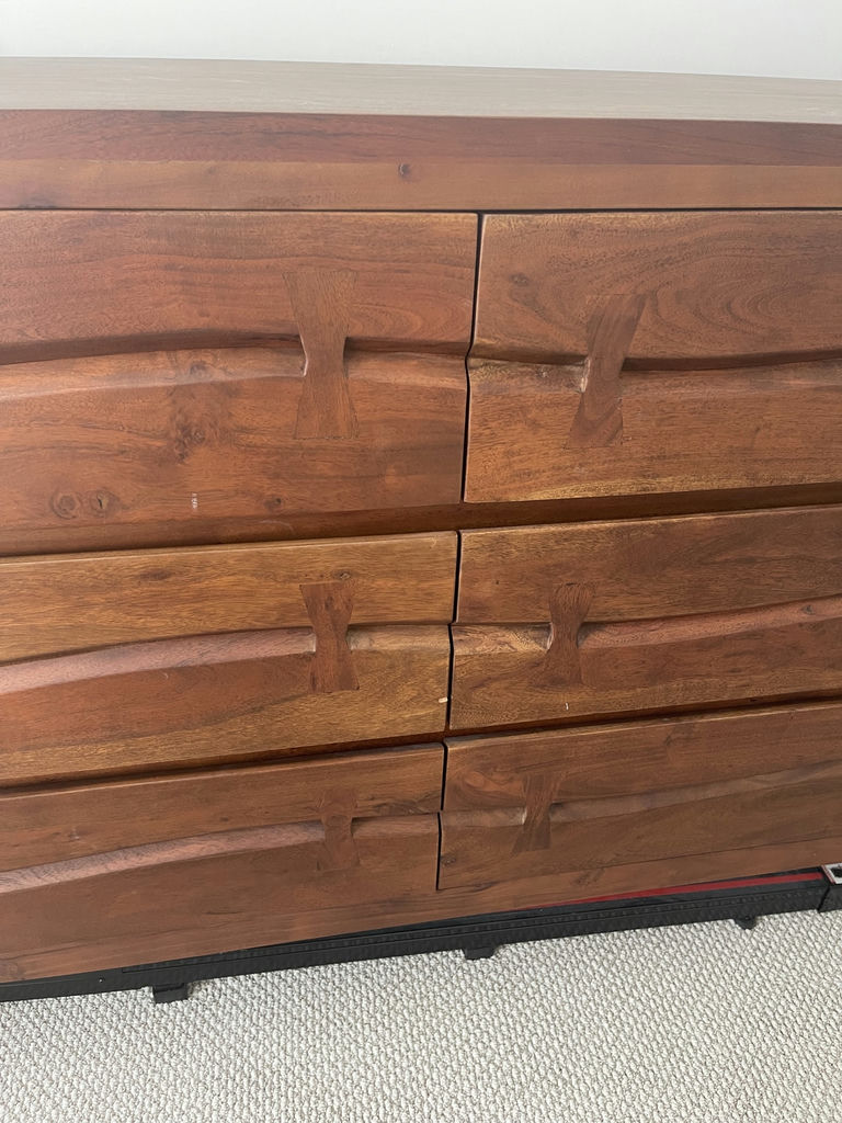 Structube Acacia Wood Dresser 6 Drawers - image 10 of 11
