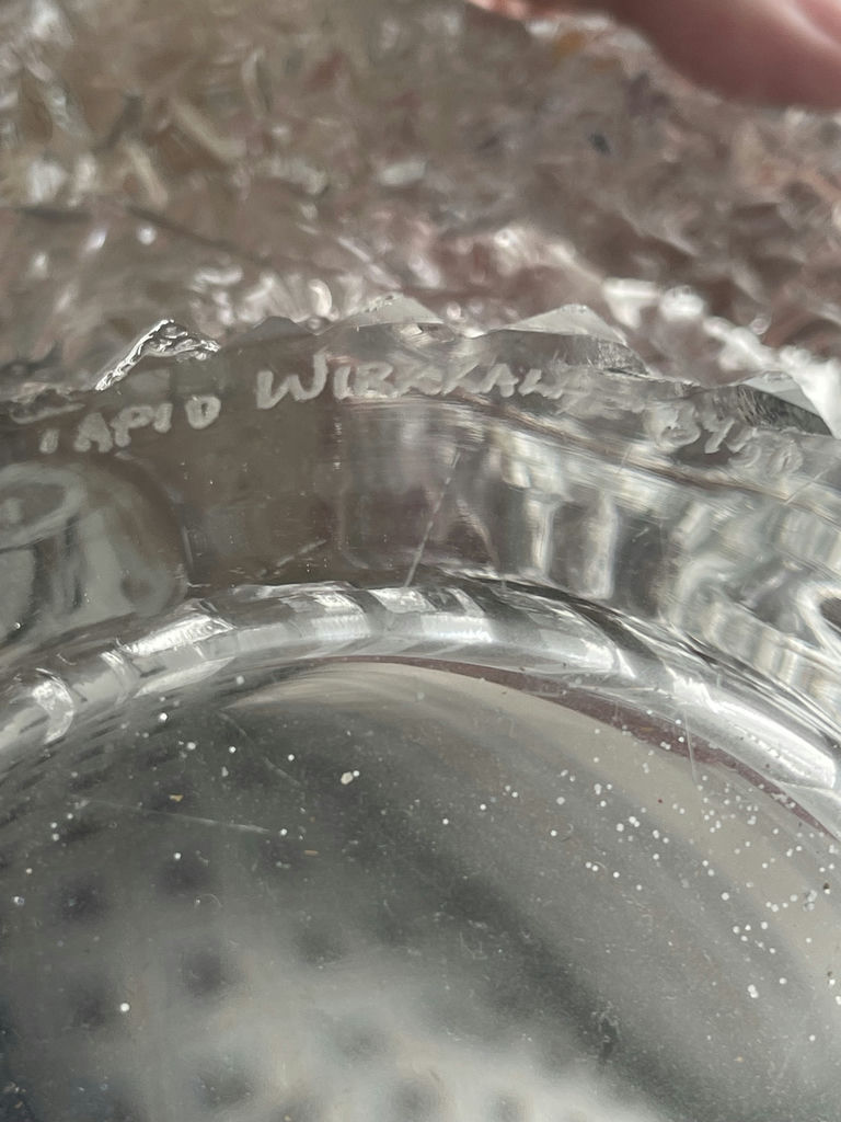 Wirkkala Midcentury Textured Glass Pedestal Bowl - image 6 of 8