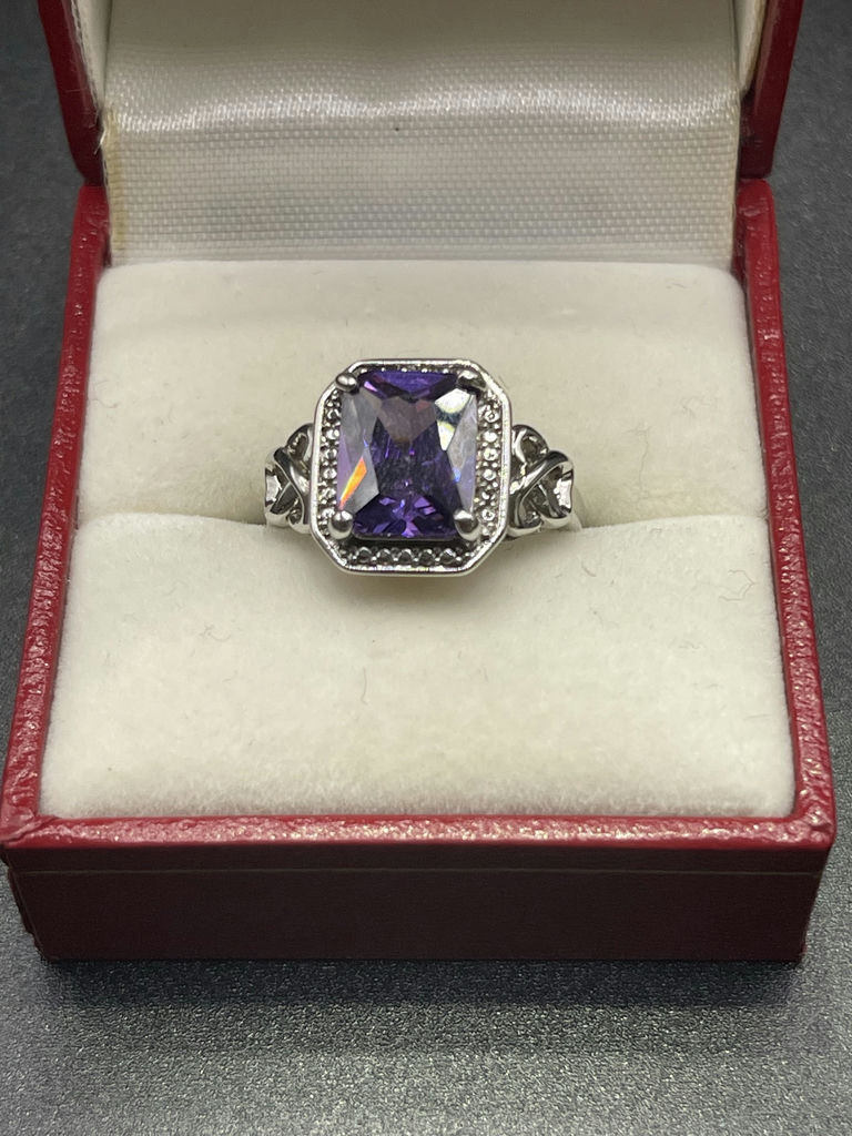 Purple Gem Ring Size 6 - image 1 of 6
