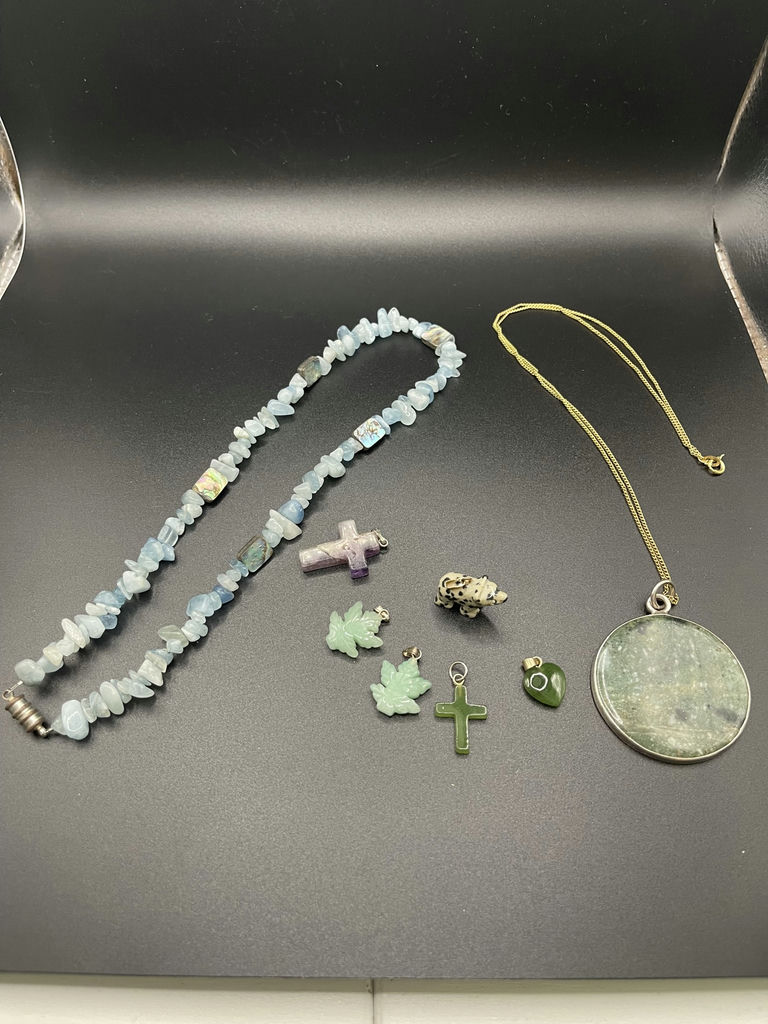 Aquamarine Necklace, Amerik Gold Chain And More - image 1 of 11