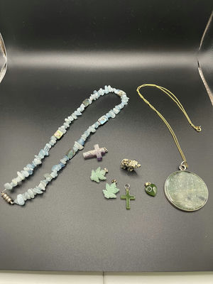 Aquamarine Necklace, Amerik Gold Chain And More - Image 1 of 11