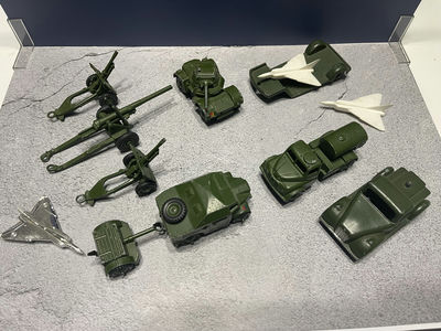 Vintage Dinky Toy Military Vehicles, Artillery, and Aircraft Models - Image 1 of 21