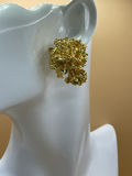 Vintage Brutalist Gold Toned Pierced Earrings - thumbnail 8 of 8