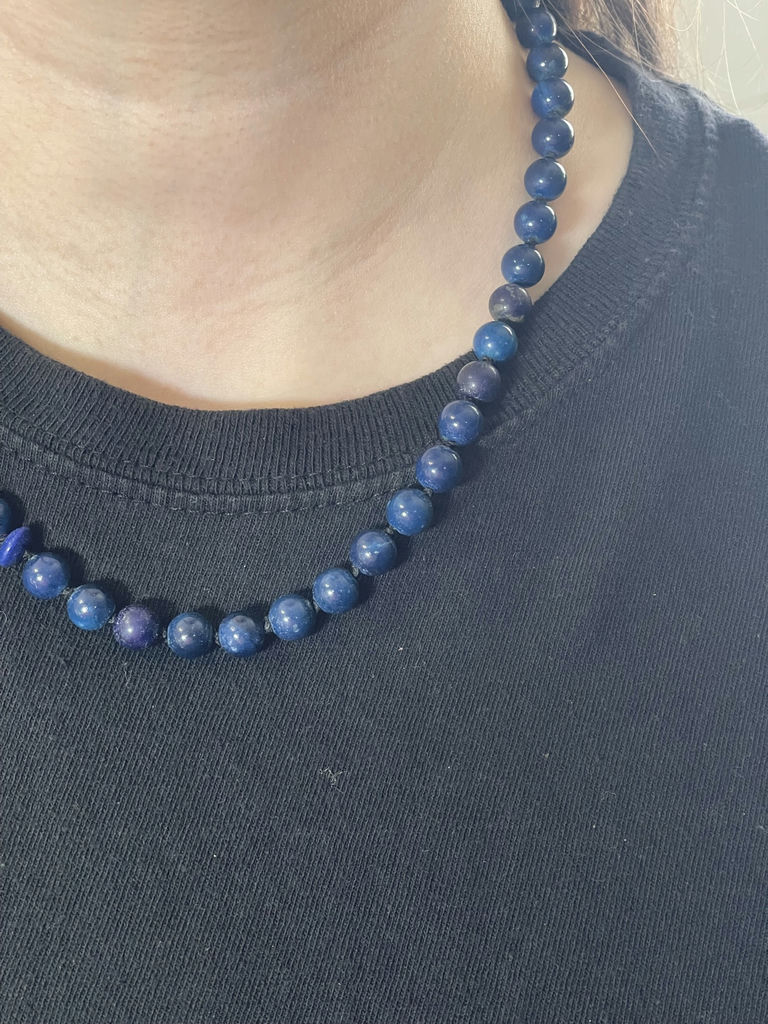 Vintage Lapis lazuli Beaded Necklace - image 9 of 9