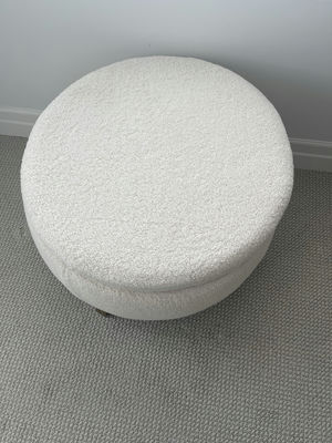 White Storage Pouf - Image 1 of 6