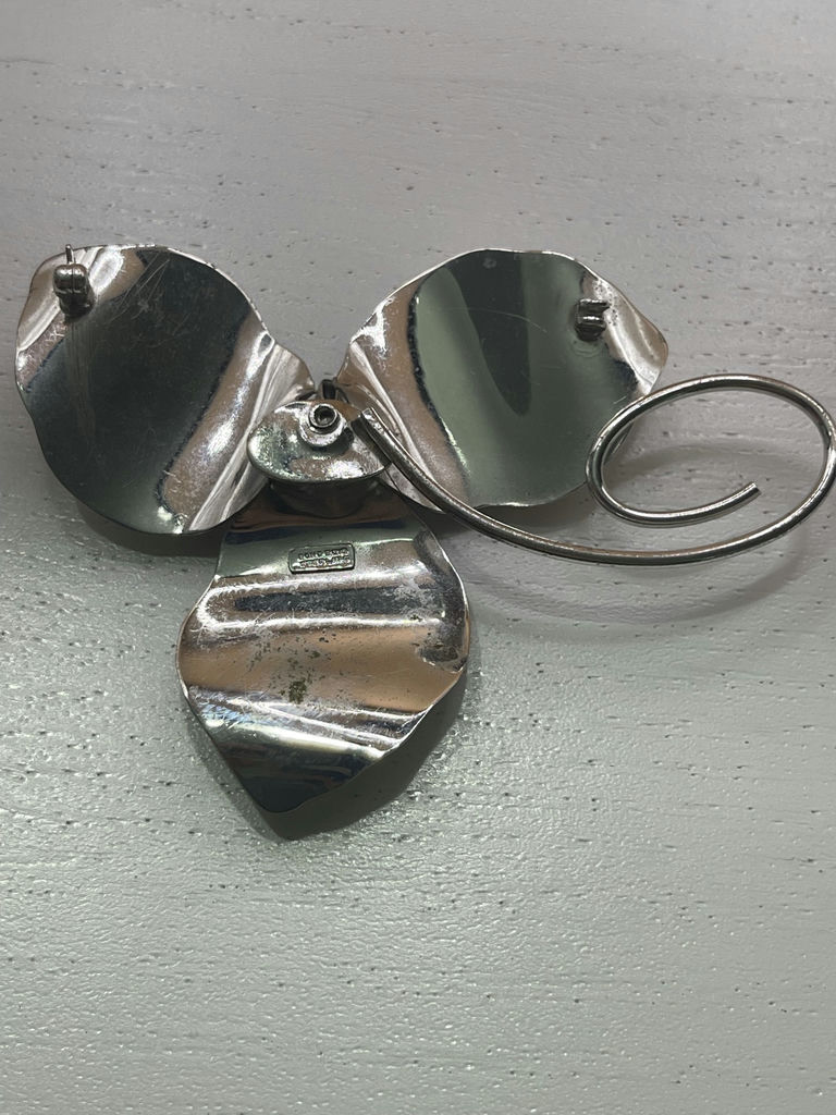Silver Earrings And Brooch - image 4 of 8