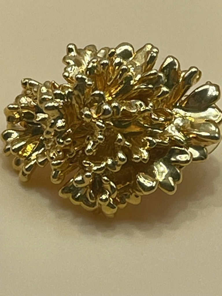 Vintage Brutalist Gold Toned Pierced Earrings - image 3 of 8