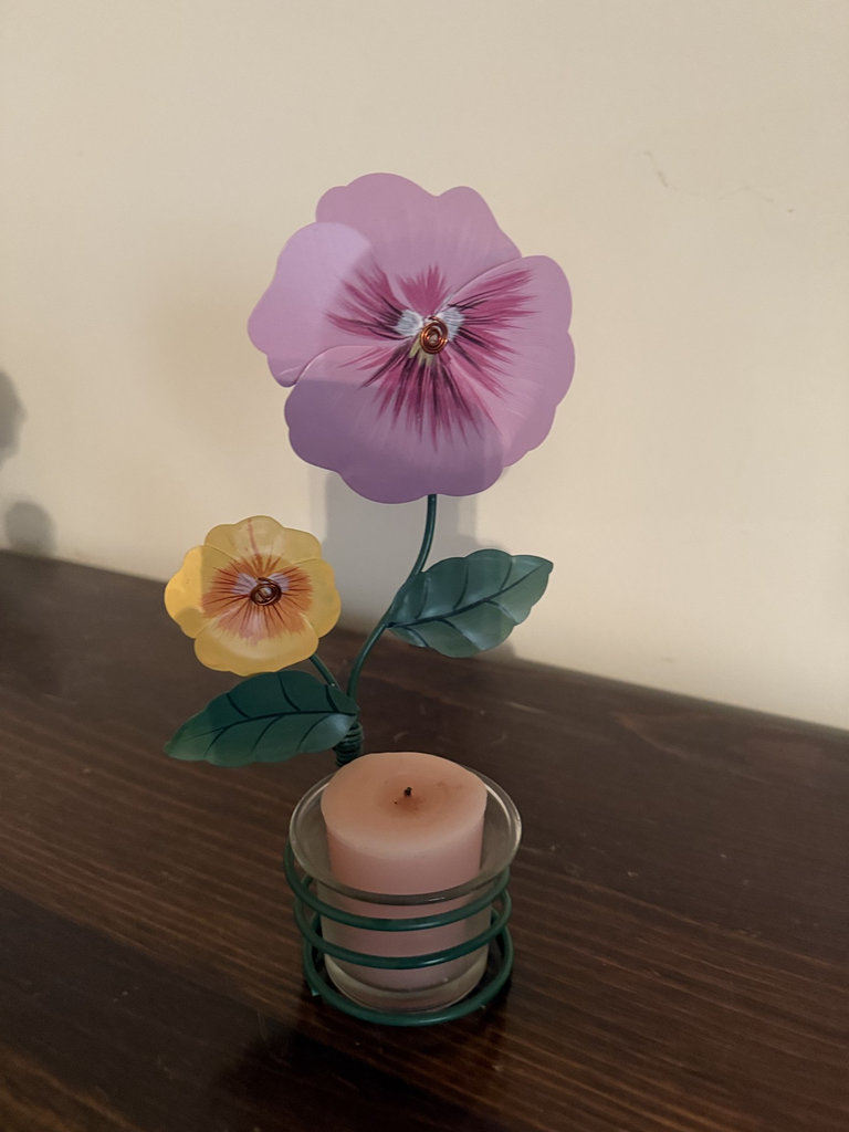 Pair of Metal Flower Candle Holders - image 2 of 5