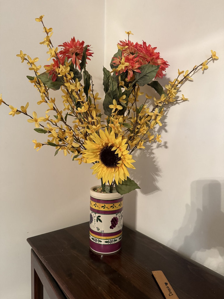 Decorative vases with artificial floral arrangements - image 3 of 8