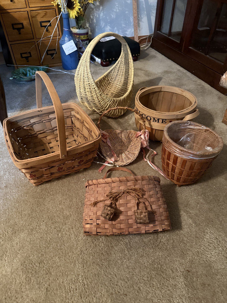 Assorted woven wicker baskets and containers - image 1 of 21