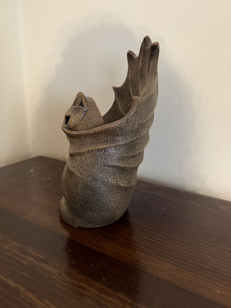Windstone Editions bat sculpture with winged shell - image 1 of 9