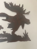 Moose and Forest Silhouette Metal Wall Art - thumbnail 2 of 4