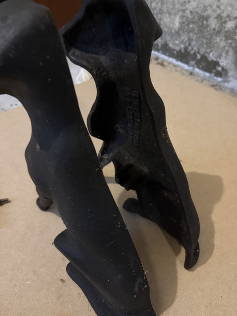 Black dog sculpture with metal angular frames - image 3 of 4