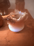 Brown ceramic rooster figurines with a white Vienna Austria porcelain piece - thumbnail 2 of 10