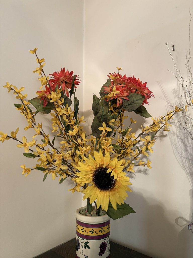 Decorative vases with artificial floral arrangements - image 2 of 8