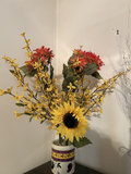 Decorative vases with artificial floral arrangements - thumbnail 2 of 8