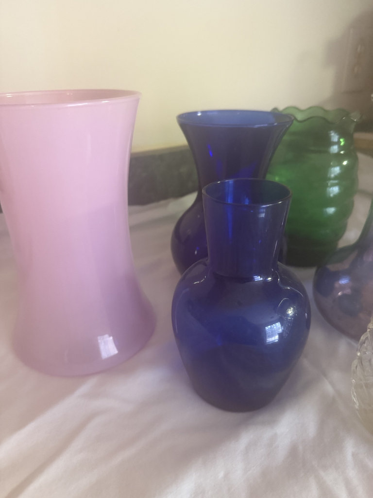 Assorted Colored Glass Vases - image 2 of 5