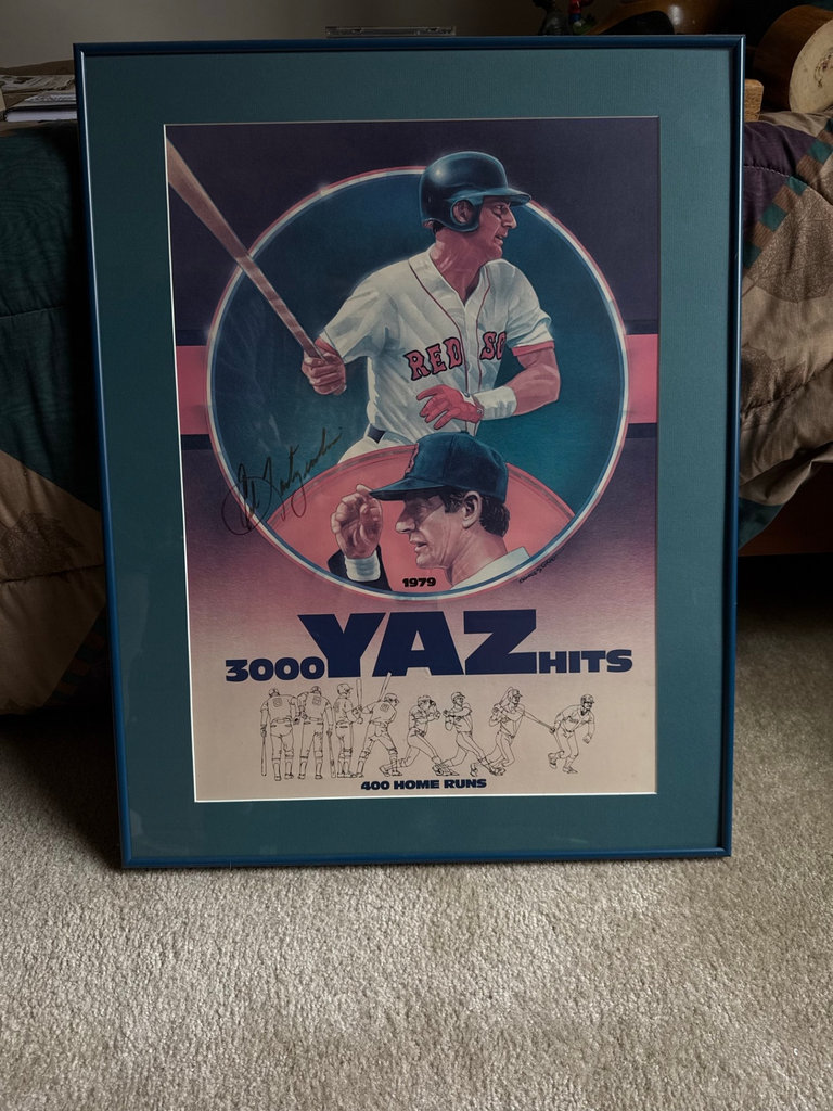 Framed Red Sox baseball poster with autographs - image 1 of 4