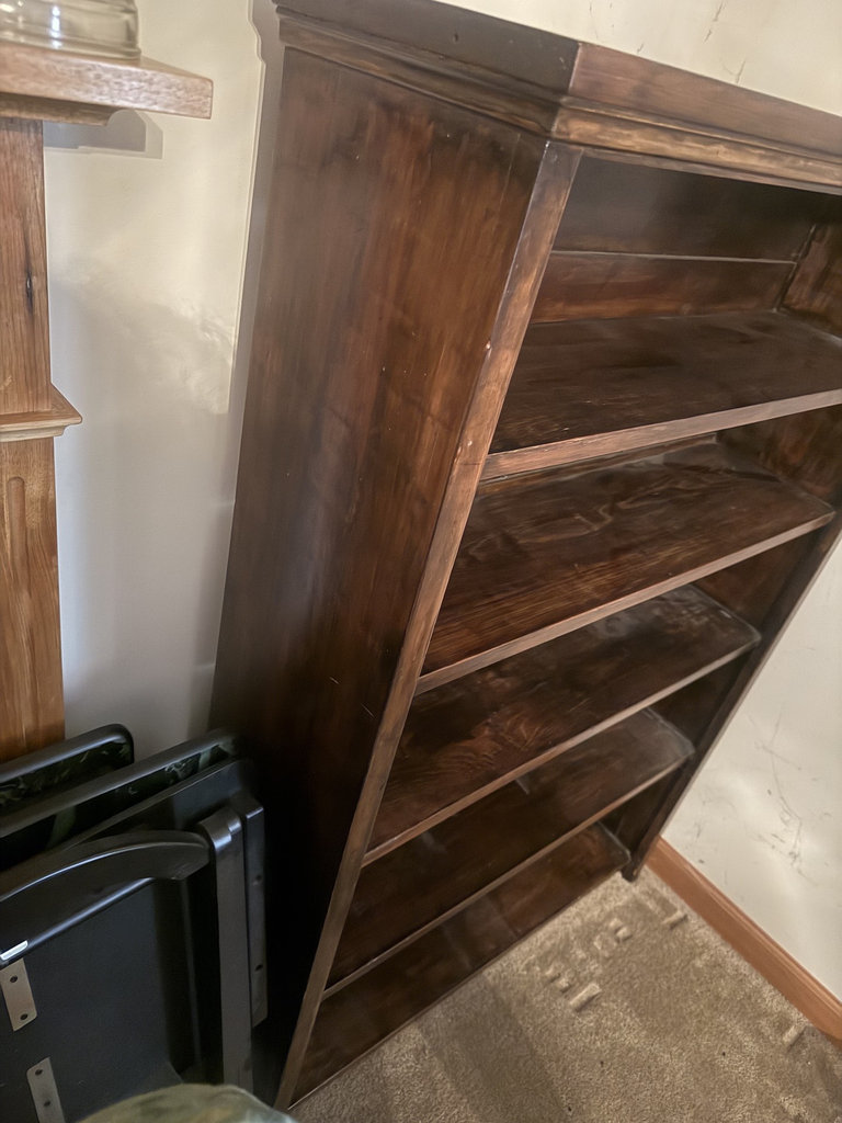 Dark Finish Wooden Bookcase with Five Shelves - image 1 of 6
