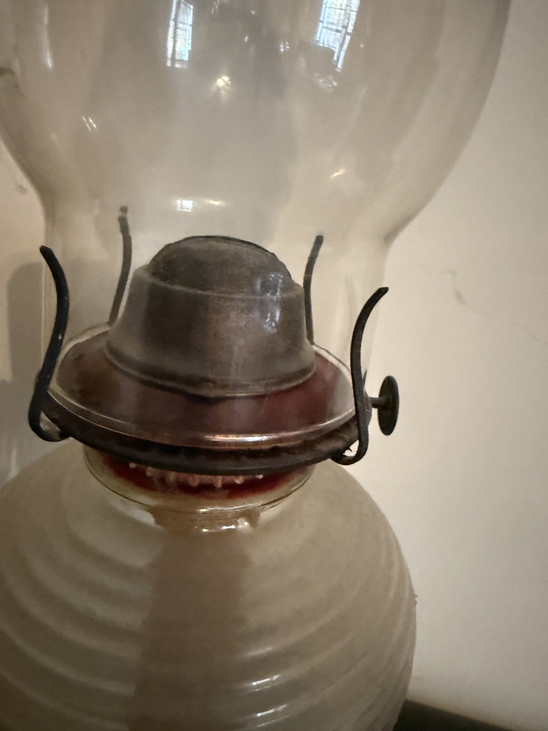 Pair of vintage glass oil lamps - image 4 of 7