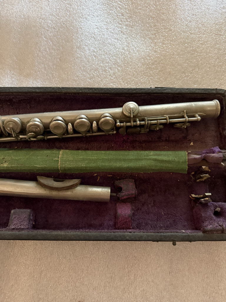 Silver flute with multiple sections - image 4 of 5
