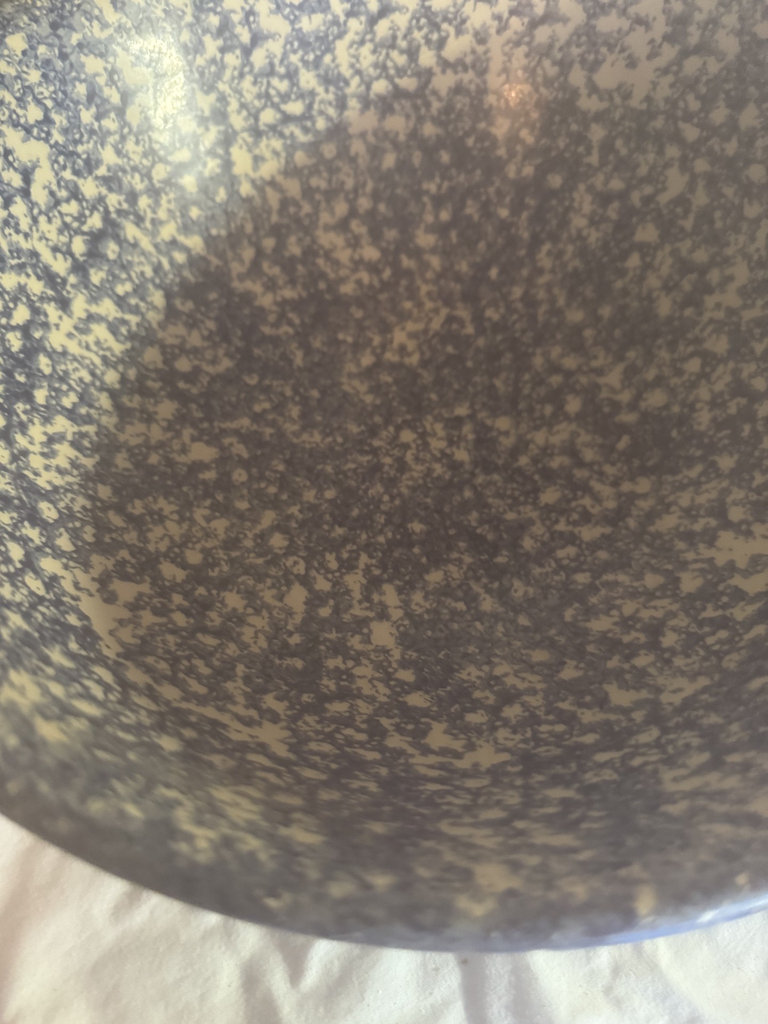 Roma Bowl Vintage blue speckled ceramic bowl and matching platter - image 6 of 9