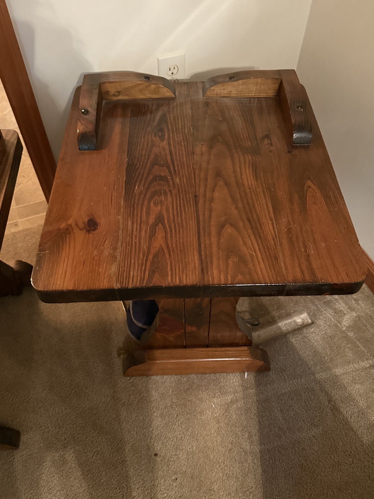 Pair of rustic wooden end tables - image 4 of 8