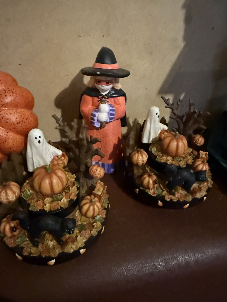Blue Halloween Haunted House with Pumpkins and Ghosts - image 3 of 6