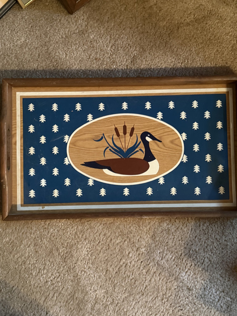 Duck-themed decorative collection with carved decoys, metal bank, and framed art - image 3 of 20