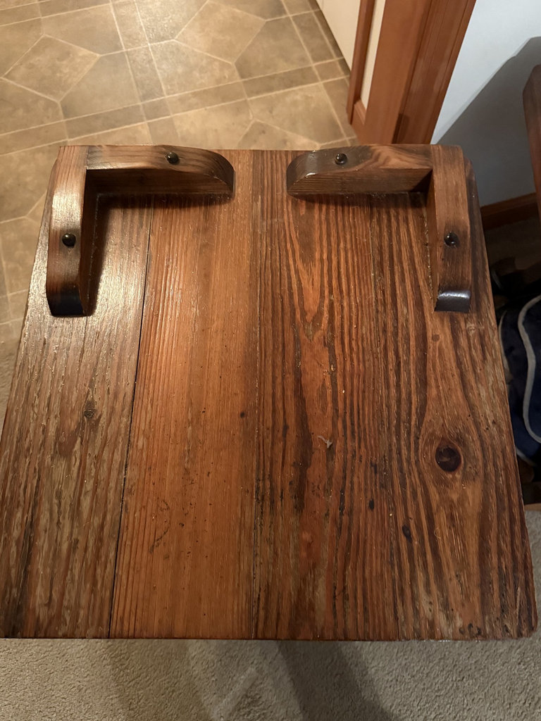 Pair of rustic wooden end tables - image 3 of 8