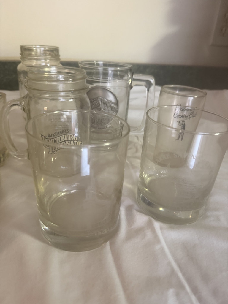 Assorted etched glass drinkingware - image 2 of 9