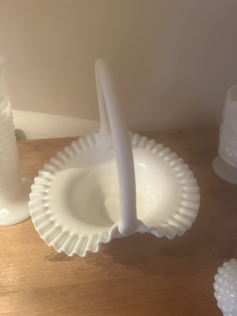 Milk glass hobnail decor set (vases and salt shakers) - image 9 of 11