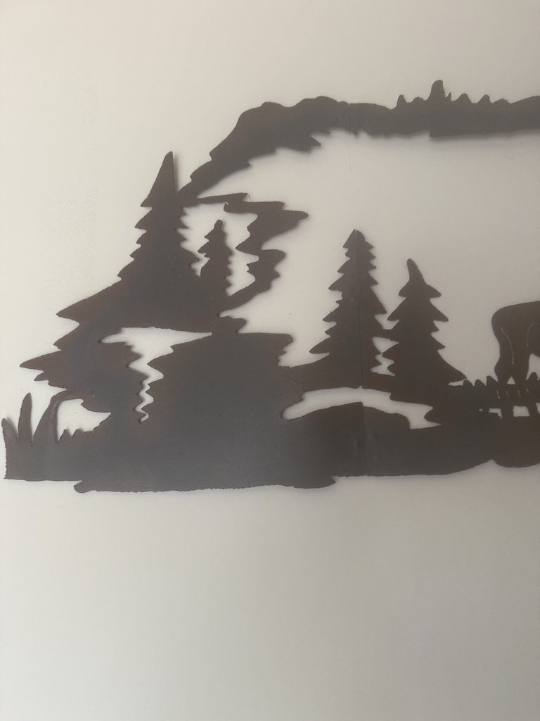 Moose and Forest Silhouette Metal Wall Art - image 3 of 4